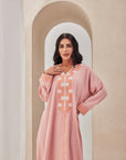 Coral Crepe Caftan