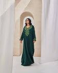 Dark Green Crepe Caftan