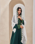 Dark Green Crepe Caftan