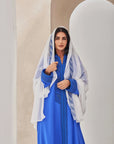 Bright Blue Moroccan Style caftan with Hoodie