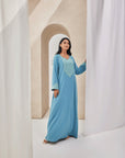 Teal Crepe Caftan